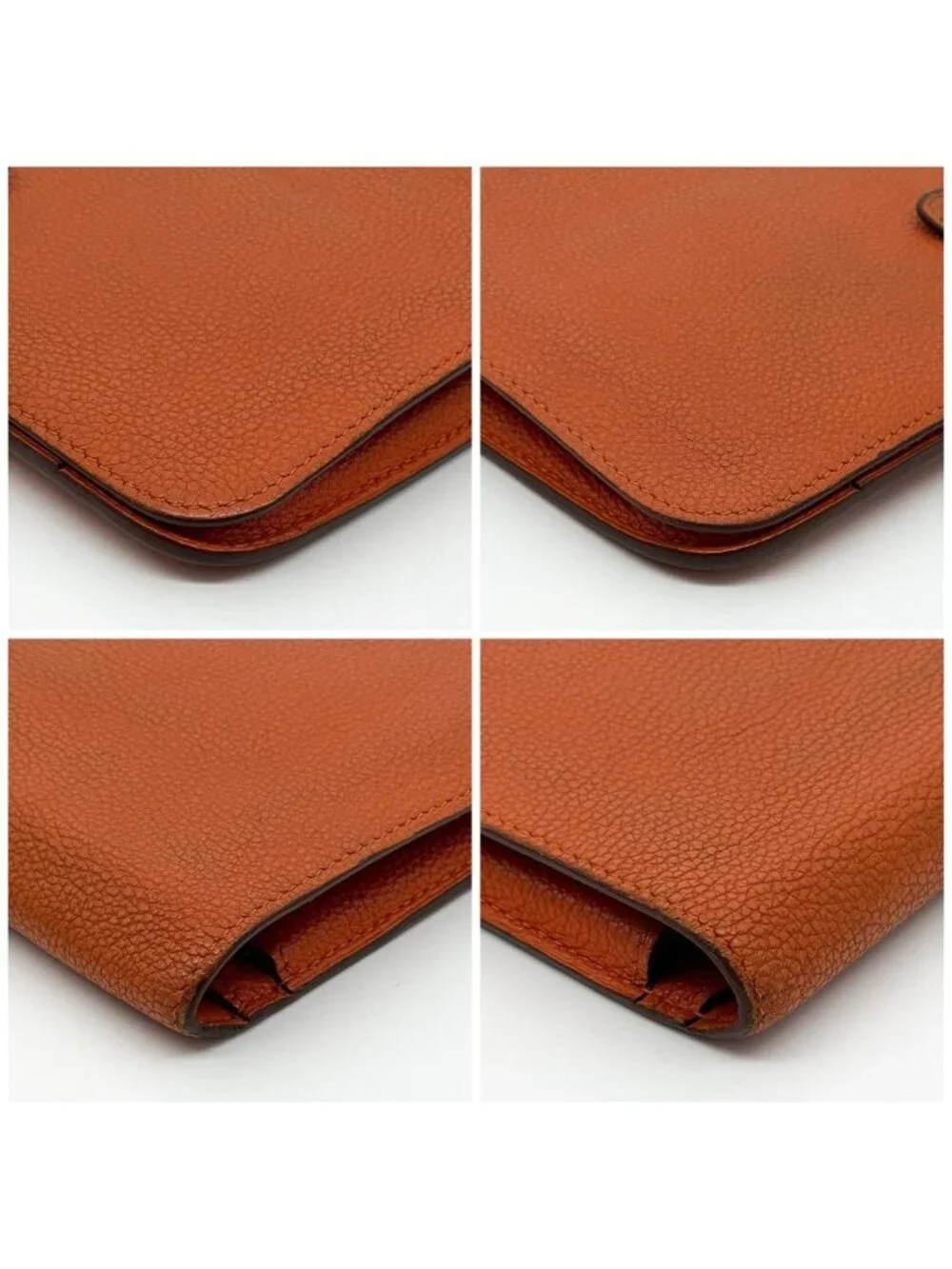 Hermes Dogon GM Duo Taurillon Clemence Orange Bifold Wallet